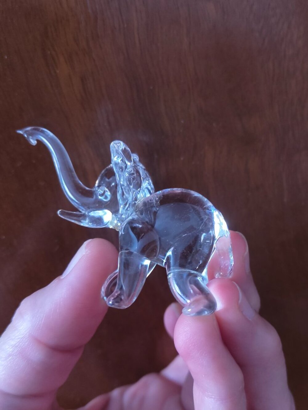 Miniature Art Glass Elephant Figurine